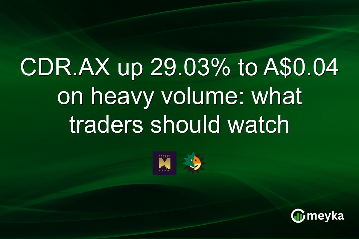 CDR.AX up 29.03% to A$0.04 on heavy volume: what traders should watch