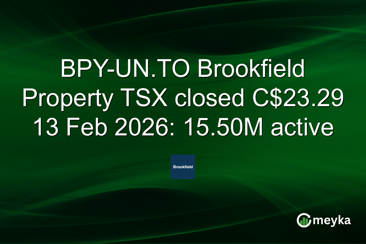 BPY-UN.TO Brookfield Property TSX closed C$23.29 13 Feb 2026: 15.50M active
