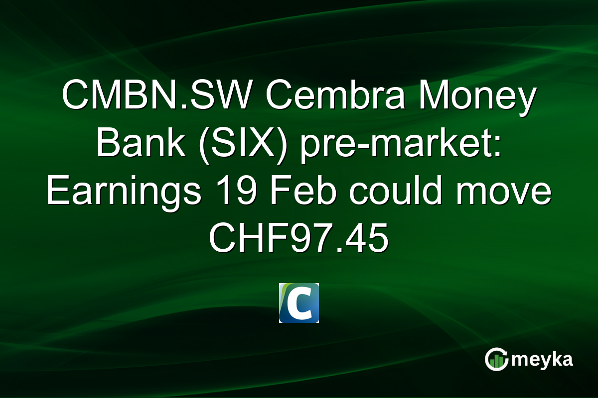 CMBN.SW Cembra Money Bank (SIX) pre-market: Earnings 19 Feb could move CHF97.45
