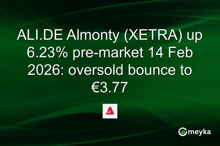 ALI.DE Almonty (XETRA) up 6.23% pre-market 14 Feb 2026: oversold bounce to €3.77