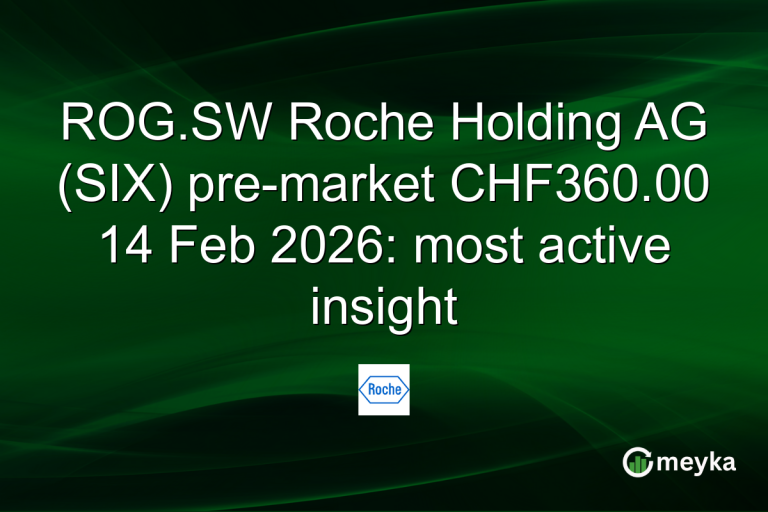 ROG.SW Roche Holding AG (SIX) pre-market CHF360.00 14 Feb 2026: most active insight