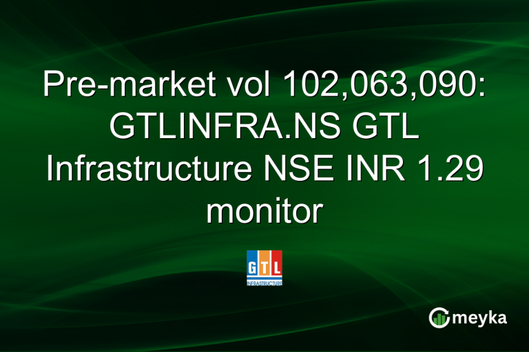 Pre-market vol 102,063,090: GTLINFRA.NS GTL Infrastructure NSE INR 1.29 monitor