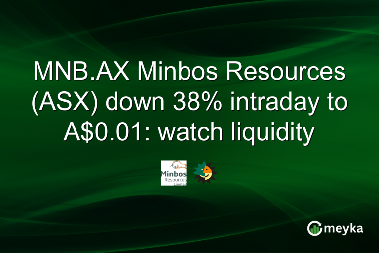 MNB.AX Minbos Resources (ASX) down 38% intraday to A$0.01: watch liquidity