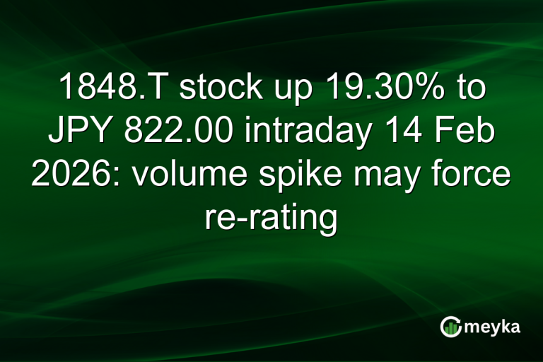 1848.T stock up 19.30% to JPY 822.00 intraday 14 Feb 2026: volume spike may force re-rating