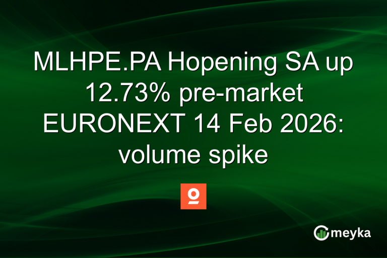 MLHPE.PA Hopening SA up 12.73% pre-market EURONEXT 14 Feb 2026: volume spike