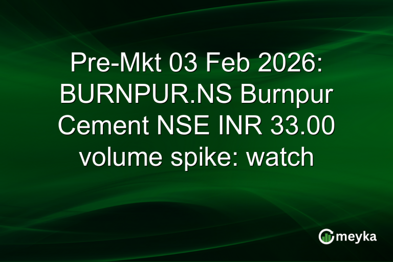 Pre-Mkt 03 Feb 2026: BURNPUR.NS Burnpur Cement NSE INR 33.00 volume spike: watch