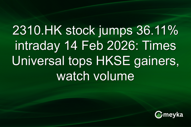 2310.HK stock jumps 36.11% intraday 14 Feb 2026: Times Universal tops HKSE gainers, watch volume