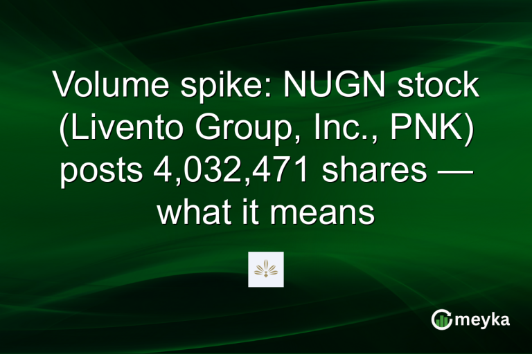 Volume spike: NUGN stock (Livento Group, Inc., PNK) posts 4,032,471 shares — what it means