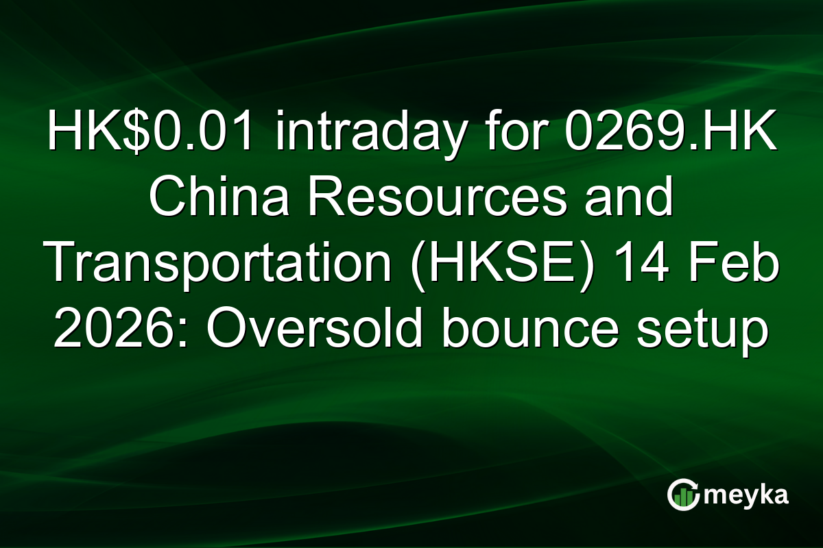 HK$0.01 intraday for 0269.HK China Resources and Transportation (HKSE) 14 Feb 2026: Oversold bounce setup