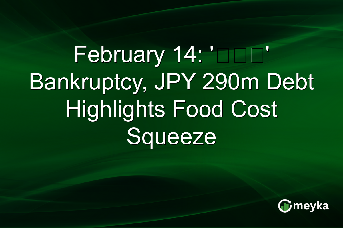 February 14: '霧の下' Bankruptcy, JPY 290m Debt Highlights Food Cost Squeeze
