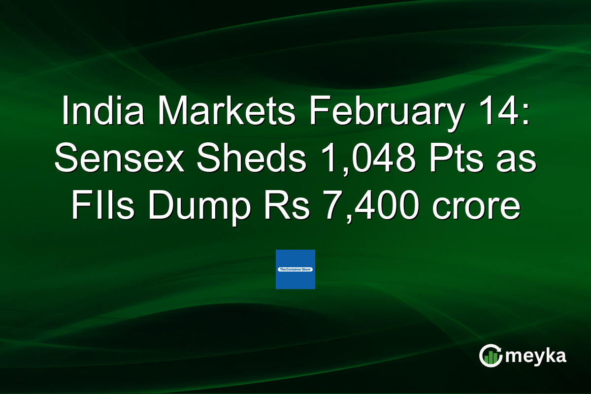 India Markets February 14: Sensex Sheds 1,048 Pts as FIIs Dump Rs 7,400 crore