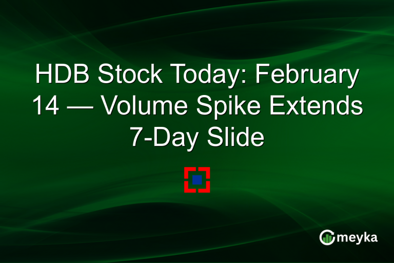HDB Stock Today: February 14 — Volume Spike Extends 7-Day Slide