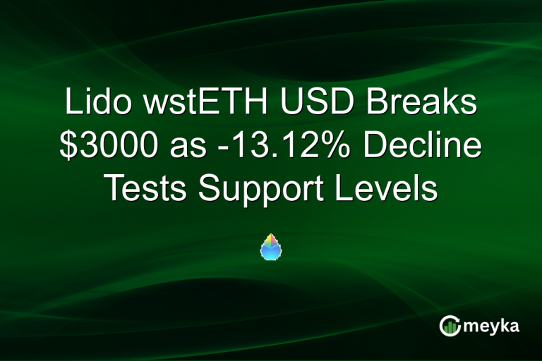 Lido wstETH USD Breaks $3000 as -13.12% Decline Tests Support Levels