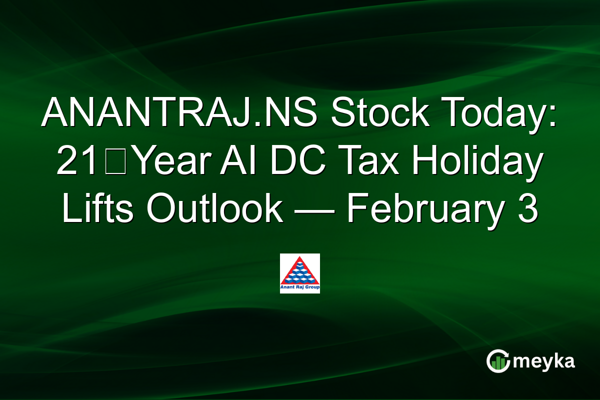 ANANTRAJ.NS Stock Today: 21‑Year AI DC Tax Holiday Lifts Outlook — February 3