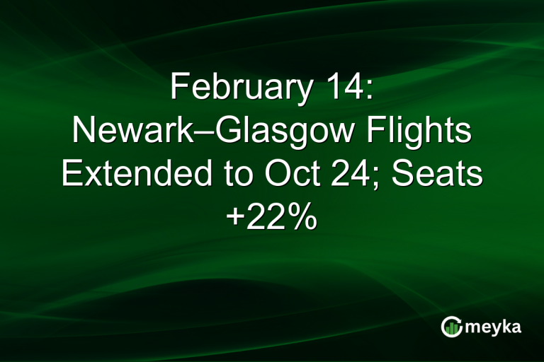 February 14: Newark–Glasgow Flights Extended to Oct 24; Seats +22%
