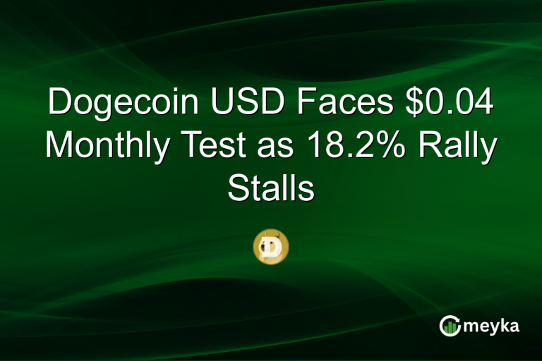 Dogecoin USD Faces $0.04 Monthly Test as 18.2% Rally Stalls