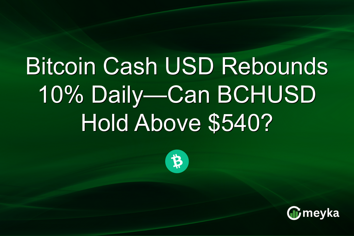 Bitcoin Cash USD Rebounds 10% Daily—Can BCHUSD Hold Above $540?