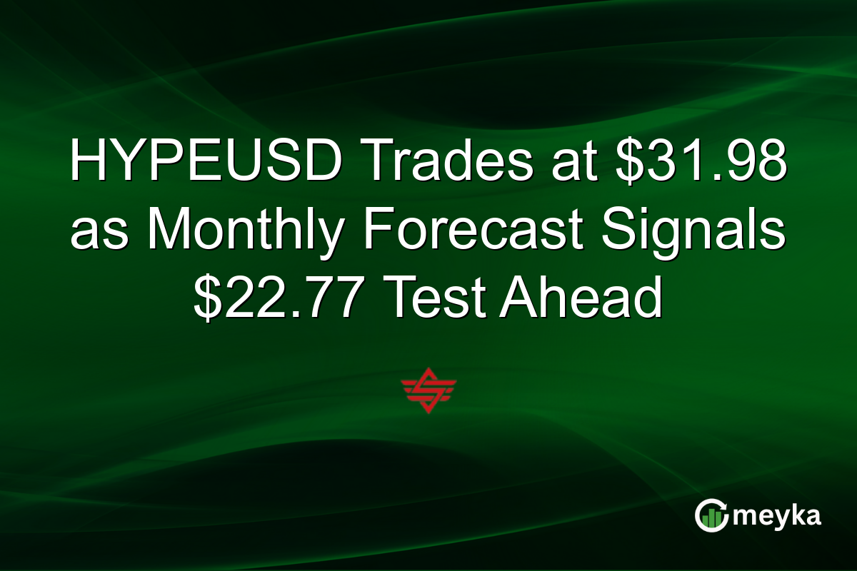 HYPEUSD Trades at $31.98 as Monthly Forecast Signals $22.77 Test Ahead