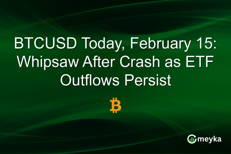BTCUSD Today, February 15: Whipsaw After Crash as ETF Outflows Persist