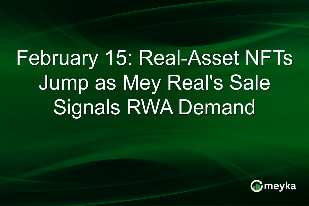 February 15: Real-Asset NFTs Jump as Mey Real's Sale Signals RWA Demand
