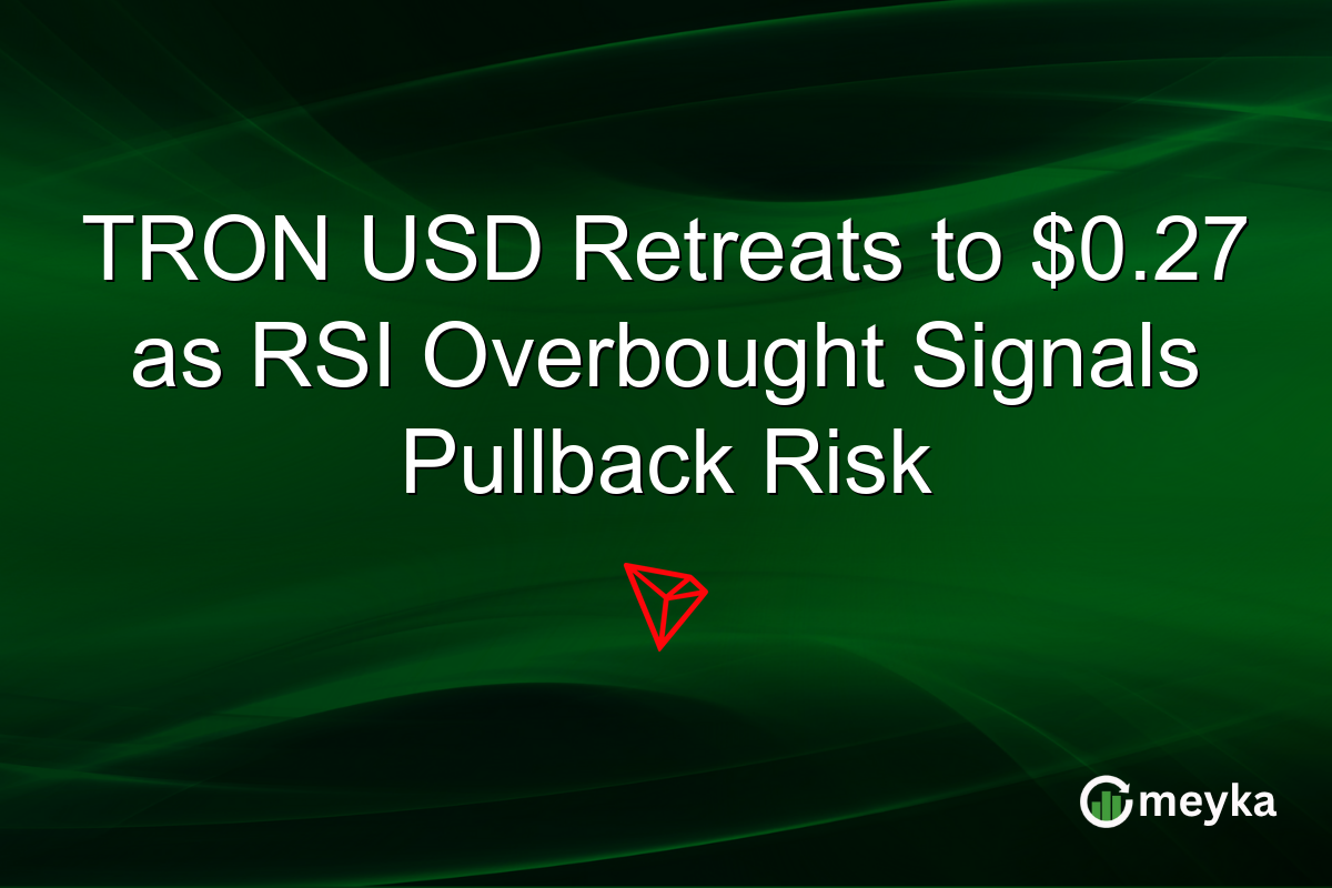 TRON USD Retreats to $0.27 as RSI Overbought Signals Pullback Risk