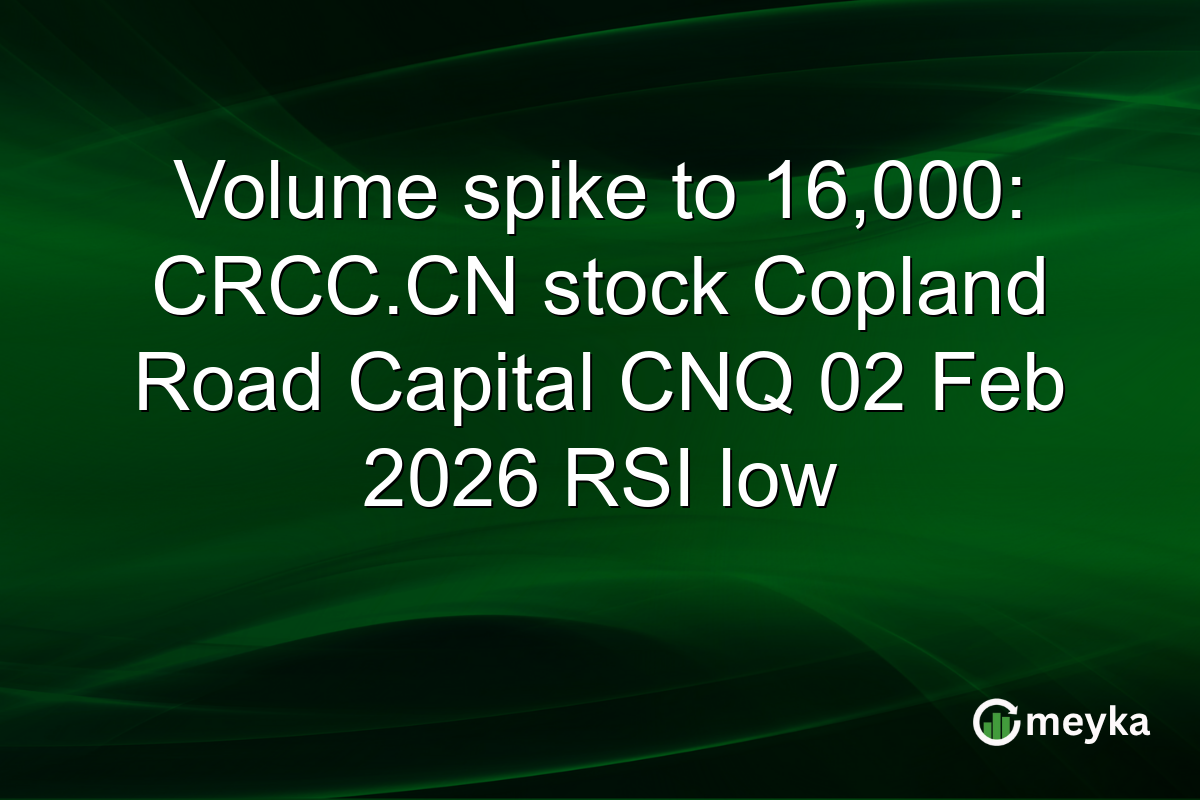 Volume spike to 16,000: CRCC.CN stock Copland Road Capital CNQ 02 Feb 2026 RSI low
