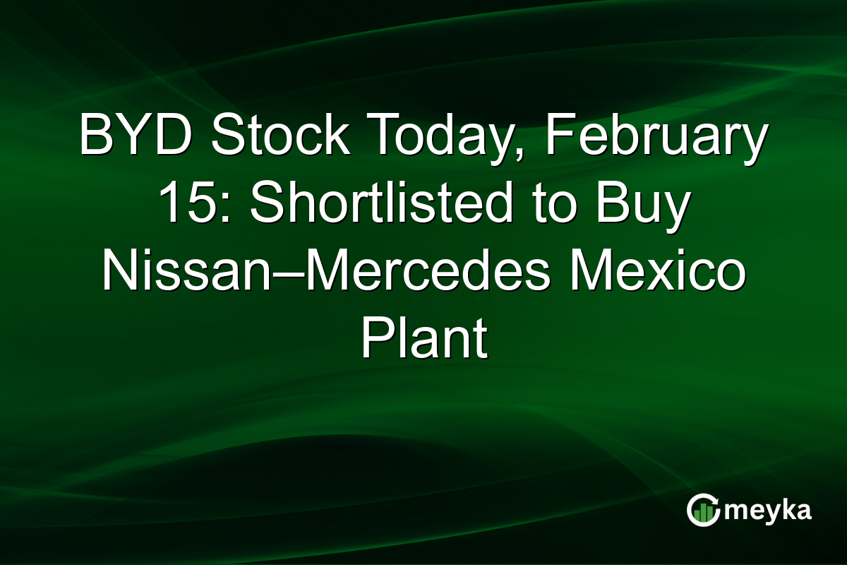 BYD Stock Today, February 15: Shortlisted to Buy Nissan–Mercedes Mexico Plant