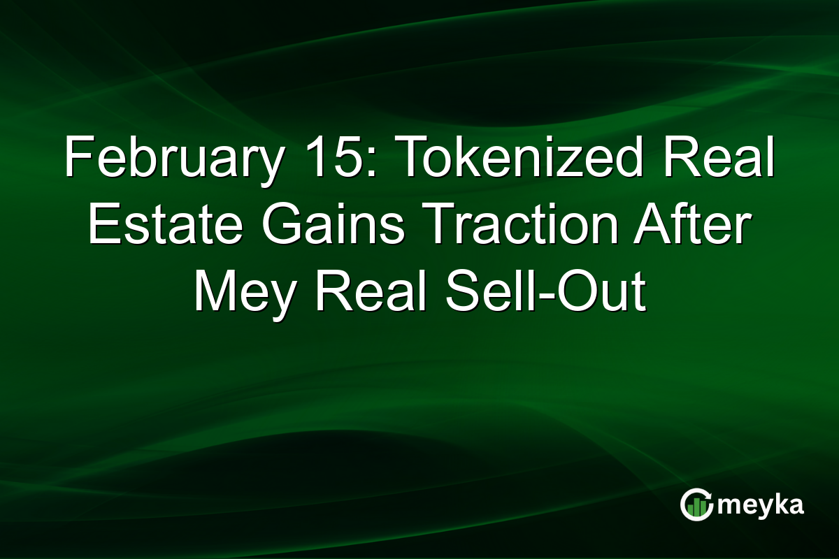 February 15: Tokenized Real Estate Gains Traction After Mey Real Sell-Out