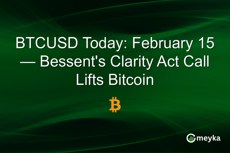 BTCUSD Today: February 15 — Bessent's Clarity Act Call Lifts Bitcoin