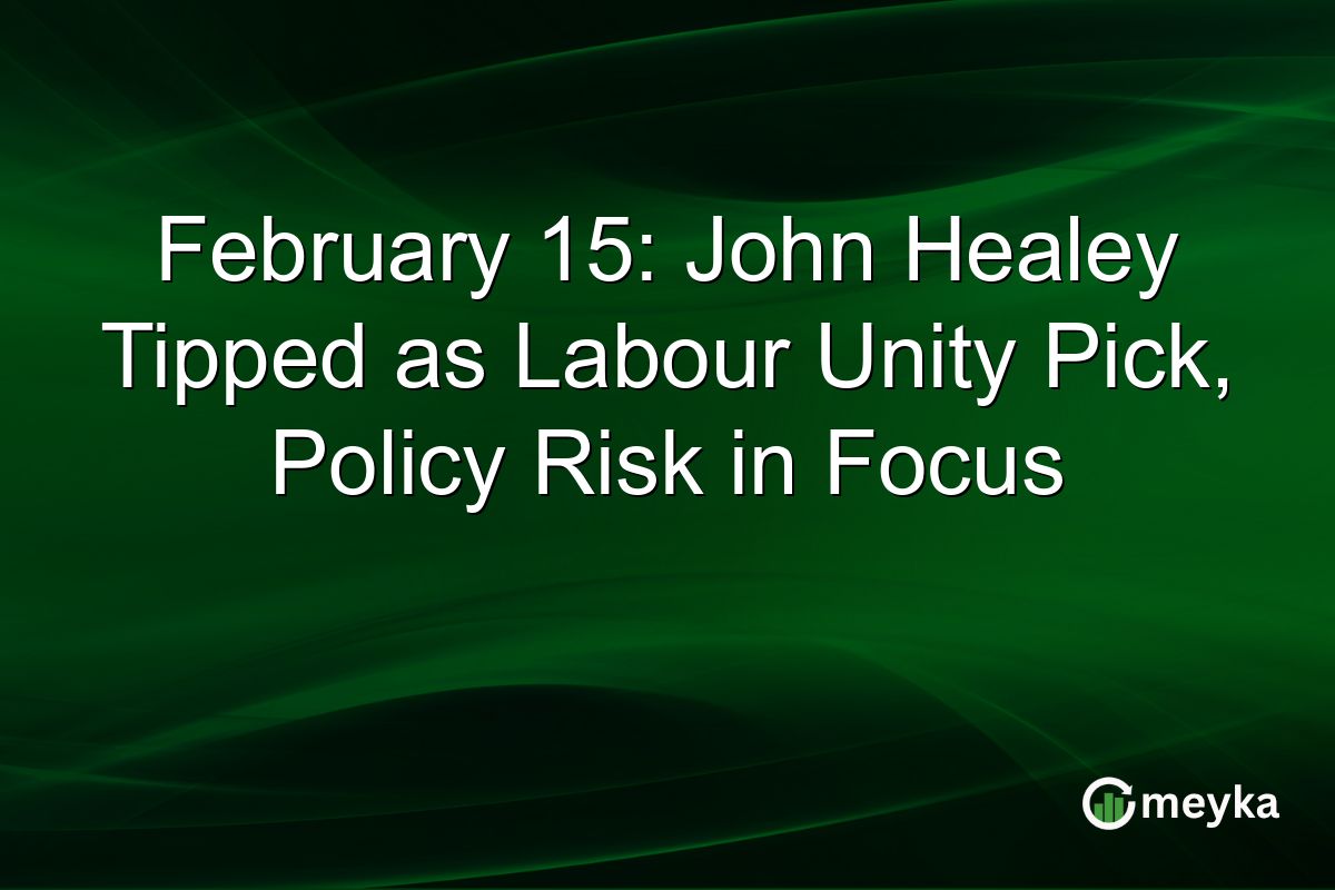 February 15: John Healey Tipped as Labour Unity Pick, Policy Risk in Focus