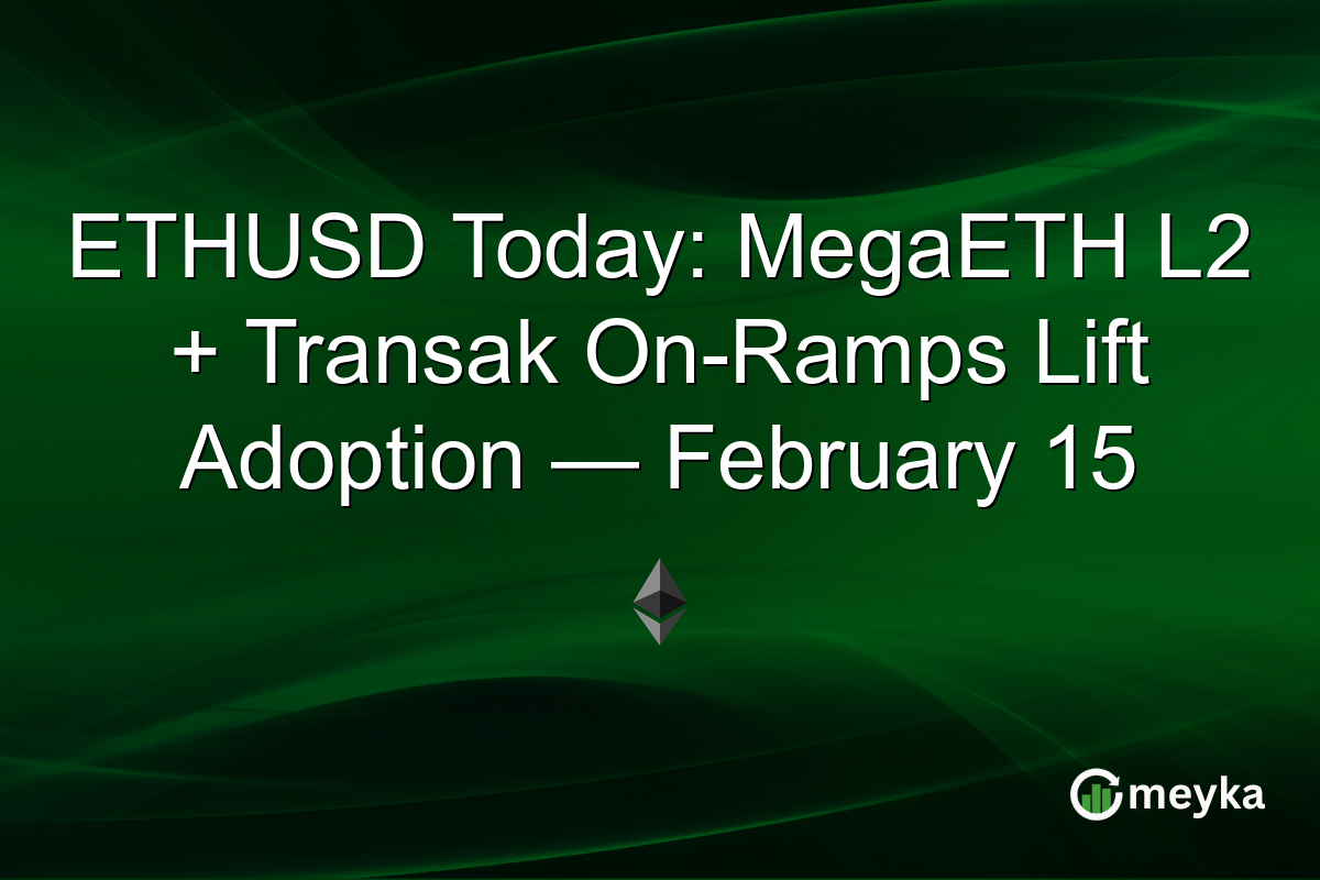 ETHUSD Today: MegaETH L2 + Transak On-Ramps Lift Adoption — February 15
