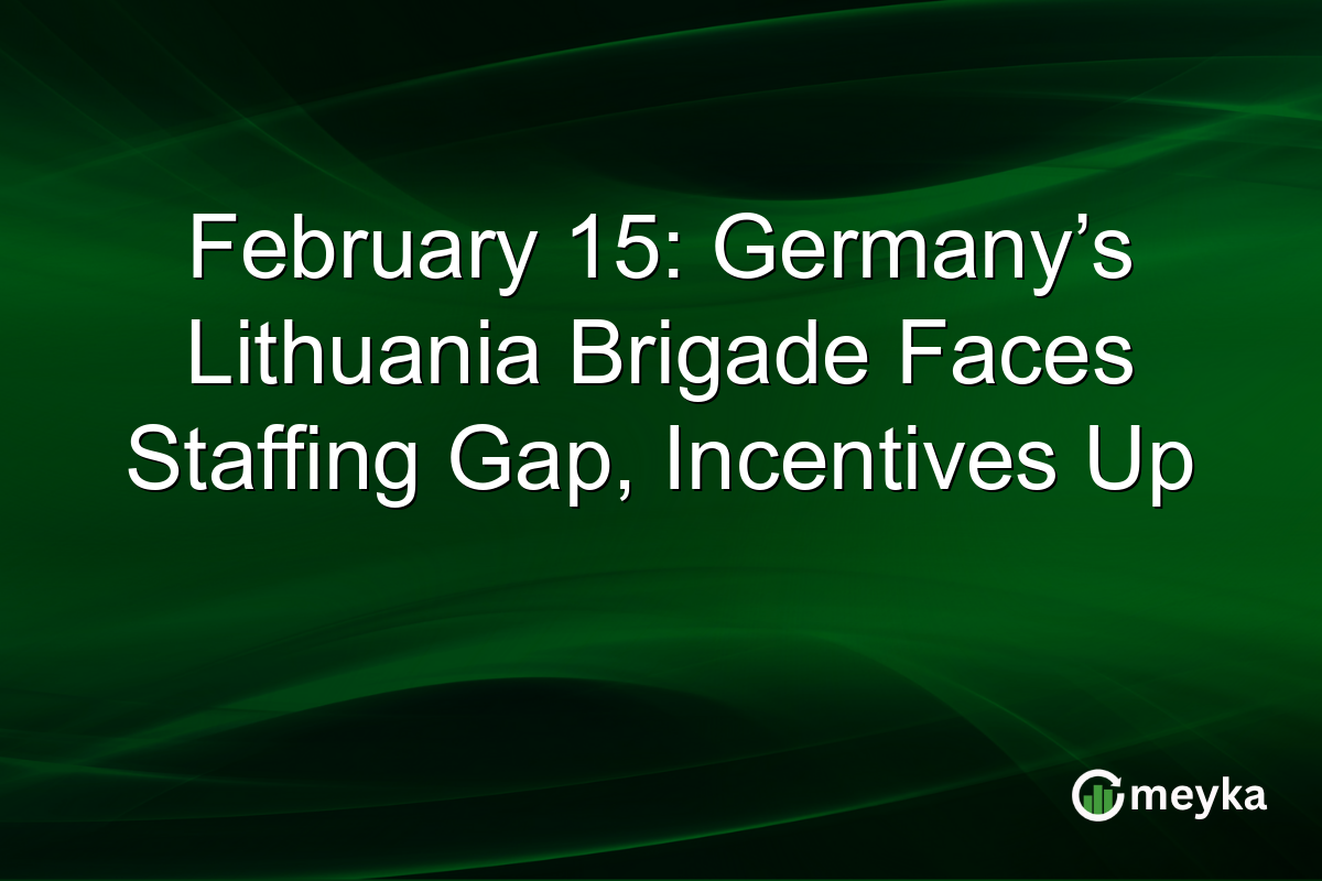 February 15: Germany’s Lithuania Brigade Faces Staffing Gap, Incentives Up