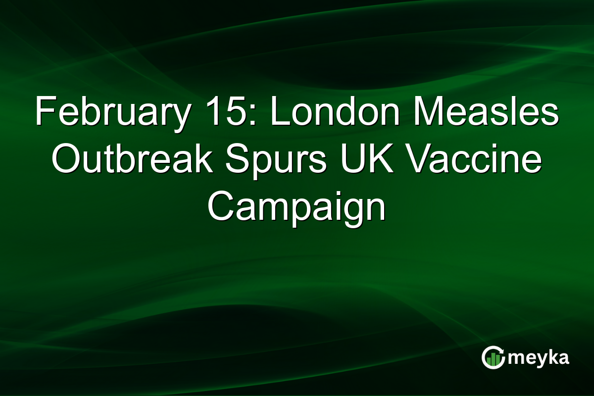 February 15: London Measles Outbreak Spurs UK Vaccine Campaign