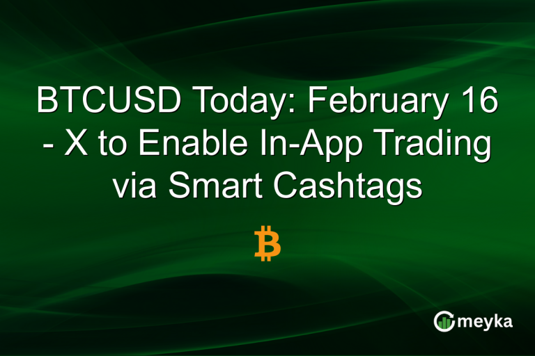 BTCUSD Today: February 16 - X to Enable In-App Trading via Smart Cashtags