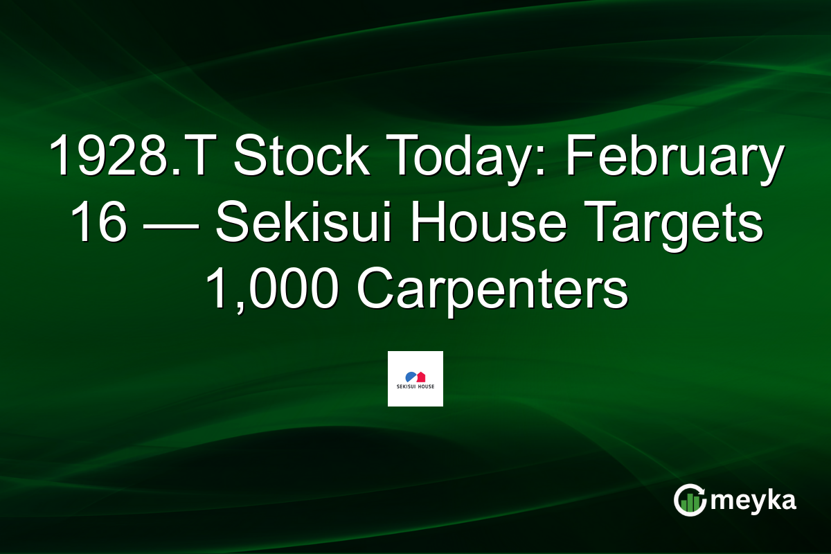 1928.T Stock Today: February 16 — Sekisui House Targets 1,000 Carpenters