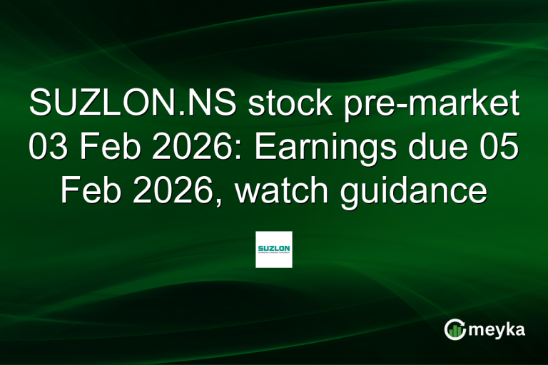 SUZLON.NS stock pre-market 03 Feb 2026: Earnings due 05 Feb 2026, watch guidance