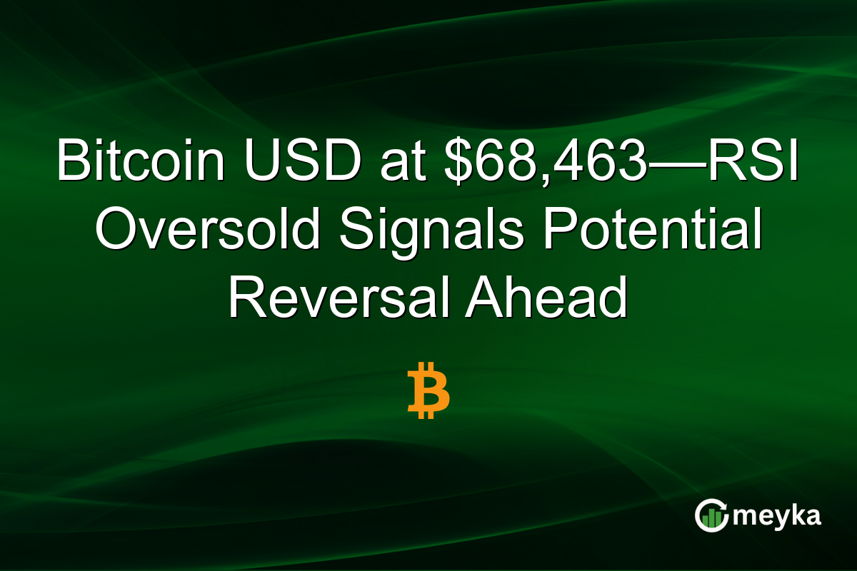 Bitcoin USD at $68,463—RSI Oversold Signals Potential Reversal Ahead