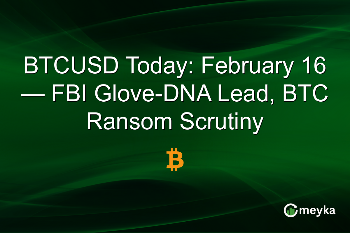 BTCUSD Today: February 16 — FBI Glove-DNA Lead, BTC Ransom Scrutiny