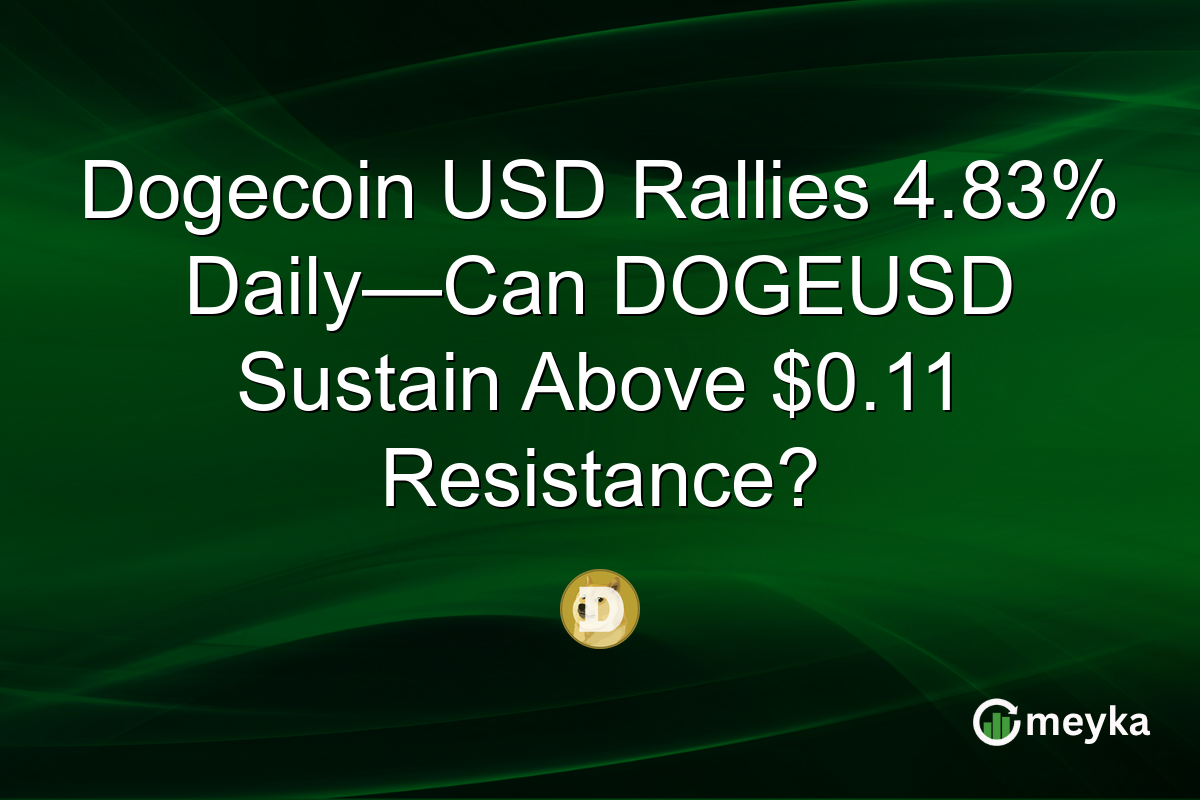 Dogecoin USD Rallies 4.83% Daily—Can DOGEUSD Sustain Above $0.11 Resistance?