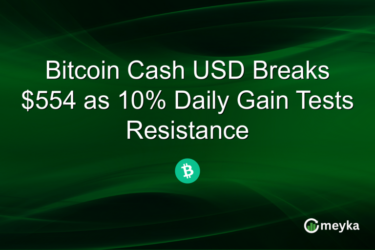 Bitcoin Cash USD Breaks $554 as 10% Daily Gain Tests Resistance