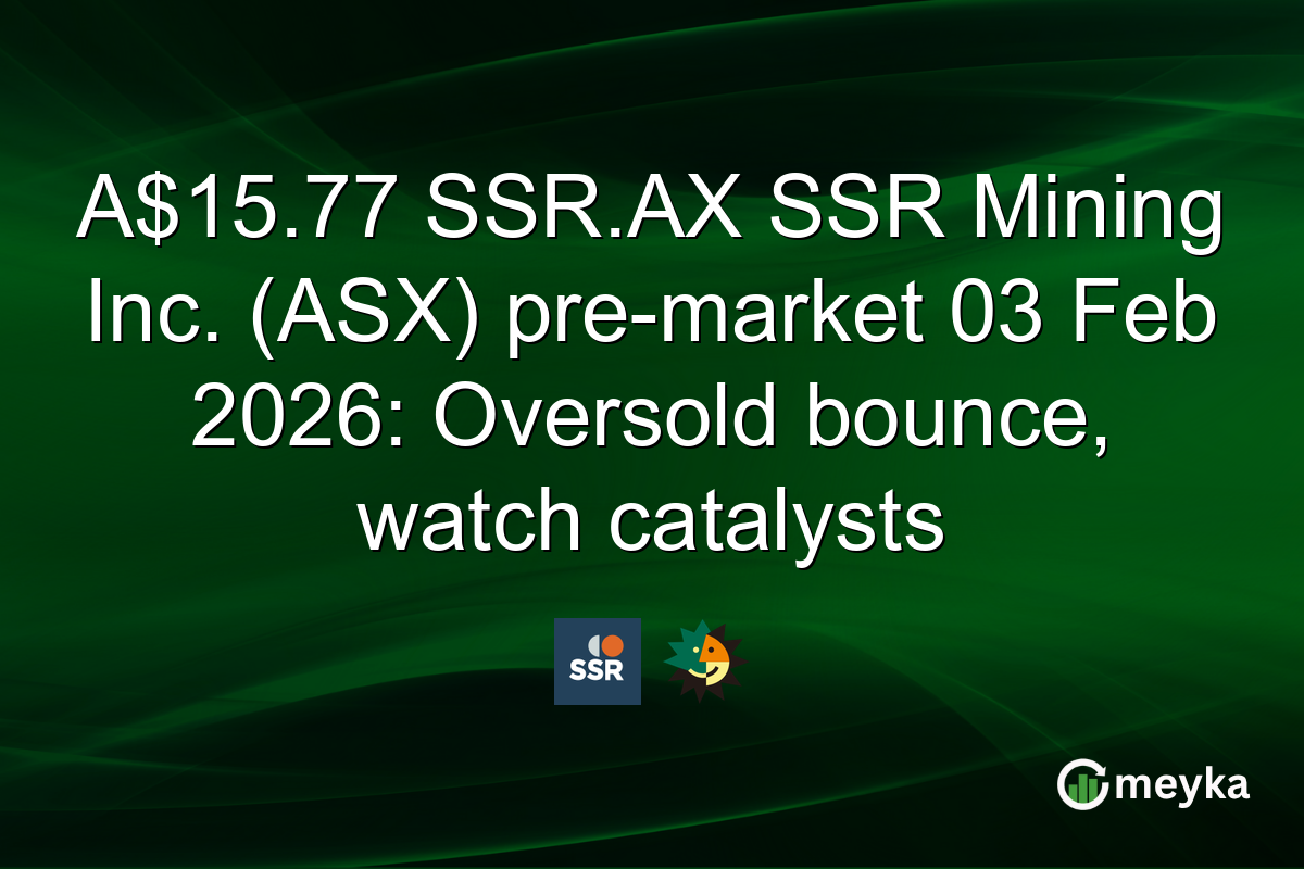 A$15.77 SSR.AX SSR Mining Inc. (ASX) pre-market 03 Feb 2026: Oversold bounce, watch catalysts
