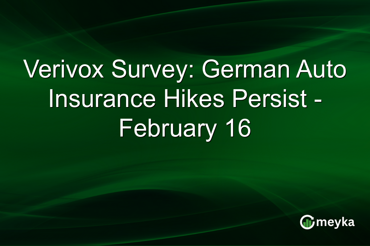 Verivox Survey: German Auto Insurance Hikes Persist - February 16