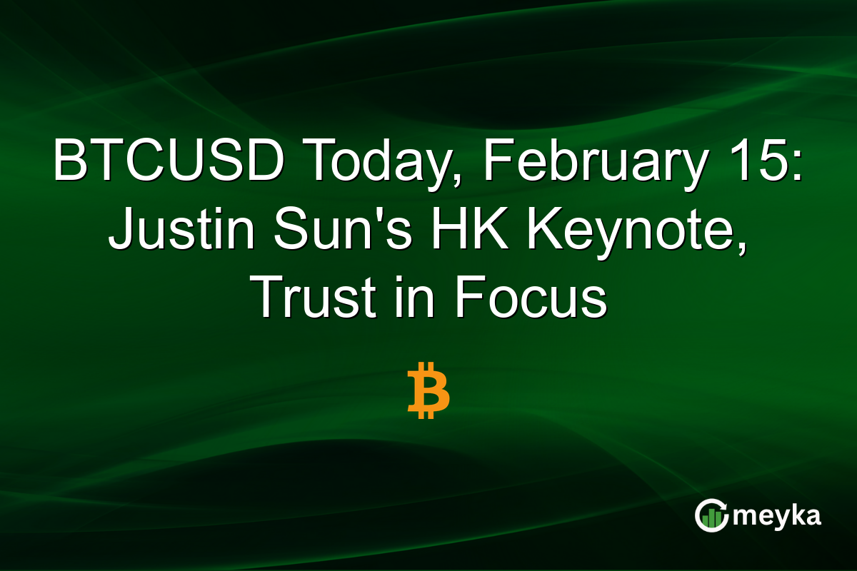 BTCUSD Today, February 15: Justin Sun's HK Keynote, Trust in Focus