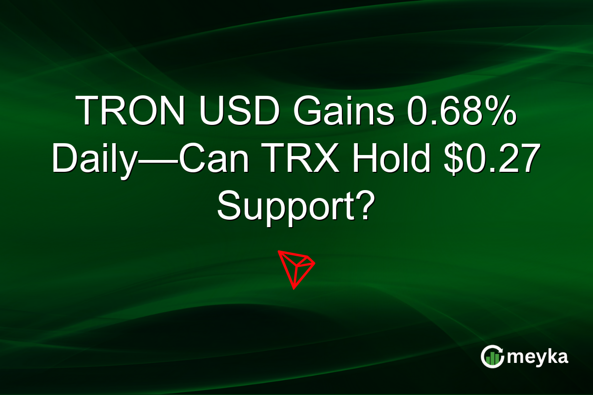 TRON USD Gains 0.68% Daily—Can TRX Hold $0.27 Support?
