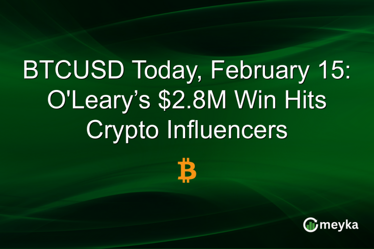 BTCUSD Today, February 15: O'Leary’s $2.8M Win Hits Crypto Influencers