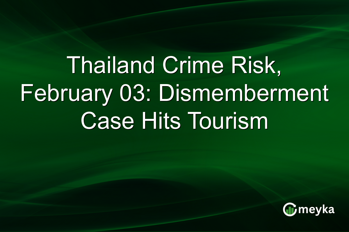 Thailand Crime Risk, February 03: Dismemberment Case Hits Tourism