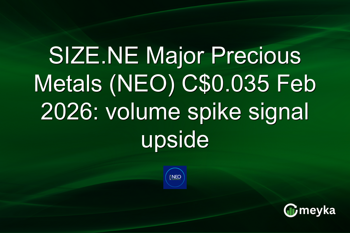 SIZE.NE Major Precious Metals (NEO) C$0.035 Feb 2026: volume spike signal upside