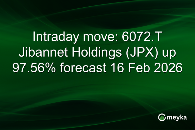 Intraday move: 6072.T Jibannet Holdings (JPX) up 97.56% forecast 16 Feb 2026