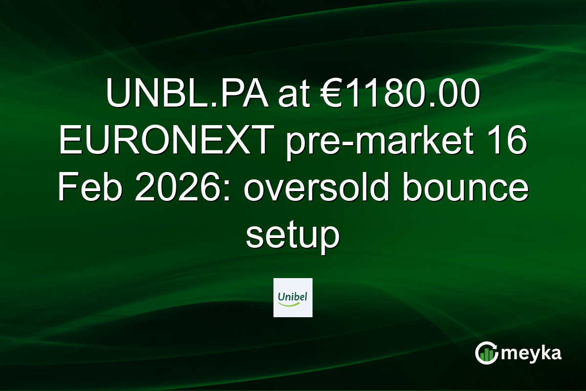 UNBL.PA at €1180.00 EURONEXT pre-market 16 Feb 2026: oversold bounce setup