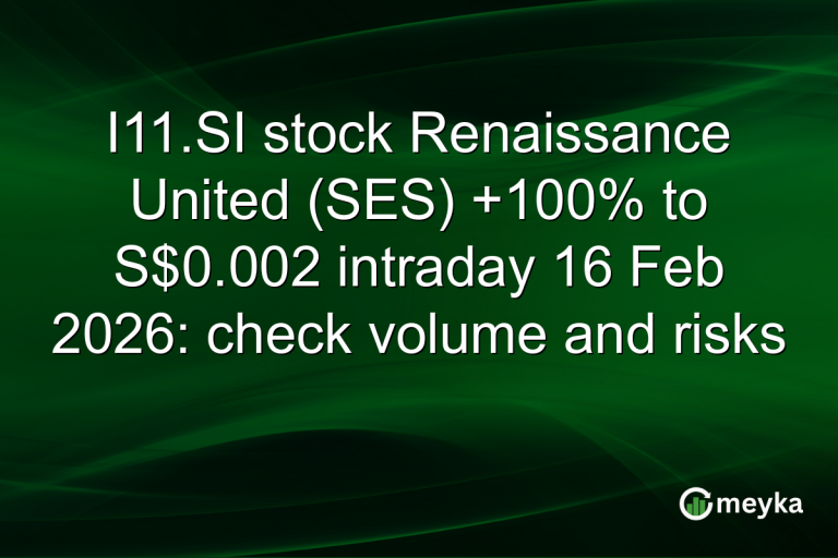 I11.SI stock Renaissance United (SES) +100% to S$0.002 intraday 16 Feb 2026: check volume and risks